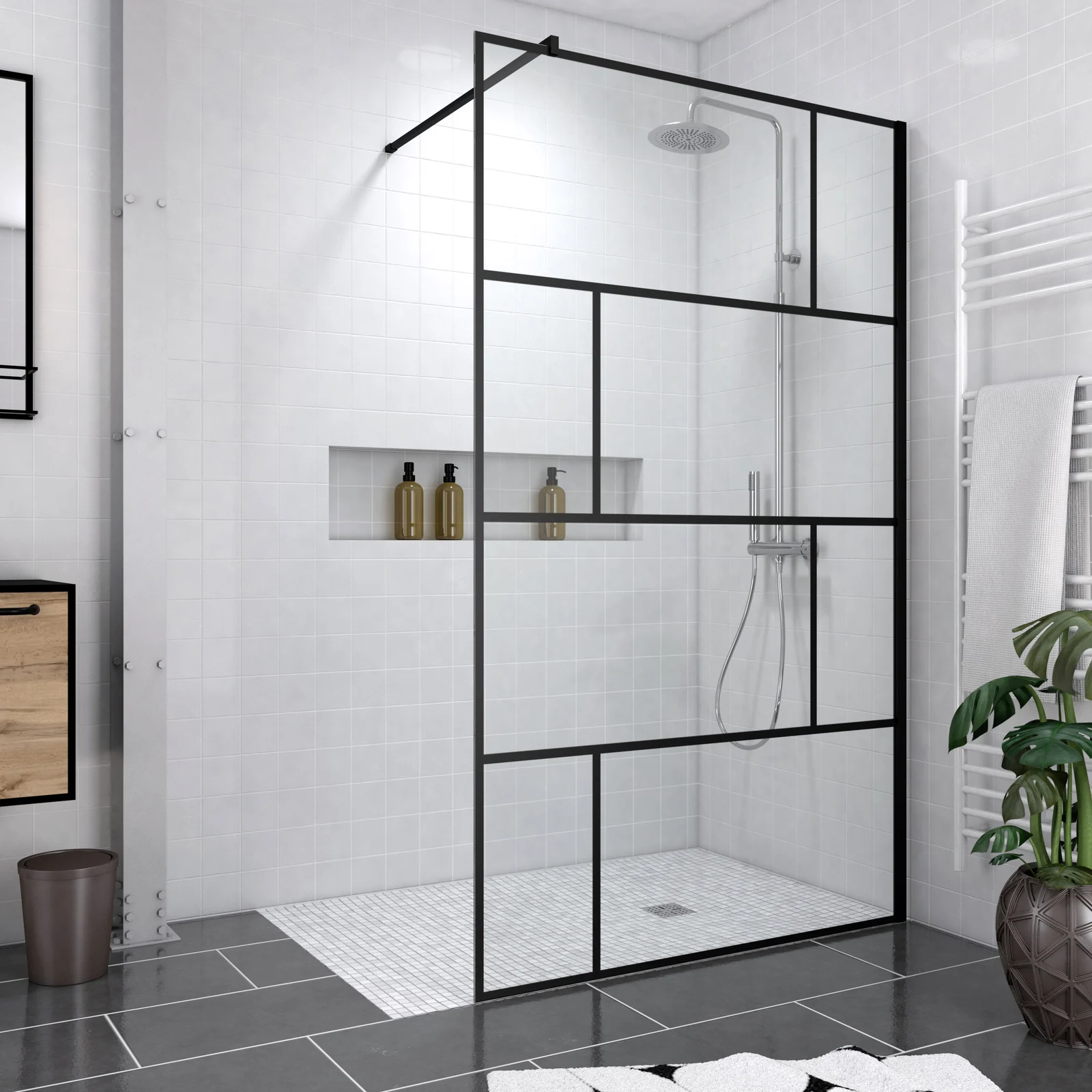 Pack Paroi de douche 120x195 cm + RECEVEUR DE DOUCHE A CARRELER 90x140 RECOUPABLE Pack Paroi de douche 120x195 cm + RECEVEUR DE DOUCHE A CARRELER 90x140 RECOUPABLE