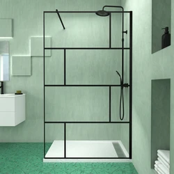 Pack Paroi de douche 120x195 cm + receveur en acrylique blanc effet pierre 120x80 cm