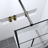 Pack Paroi de douche 120x195 cm + RECEVEUR EN ACRYLIQUE BLANC EFFET PIERRE 120X90