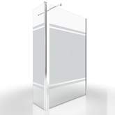 Pack paroi de douche 120x200cm effet miroir et profile chrome + volet pivotant