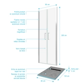 Pack Paroi de douche 80x200 cm + RECEVEUR DE DOUCHE A CARRELER 80x120 RECOUPABLE 