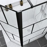 Pack Paroi de douche 90+40x195cm + Receveur a carreler 140x90cm + Bonde verticale - BLOCKS 90