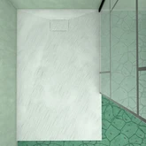 Pack Paroi de douche 90x195 cm + Receveur Blanc effet pierre 140x90 cm