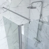 Pack paroi de douche a l'italienne - 120x200cm VERRE TRANSPARENT 6mm  + Barre de fixation recoupable