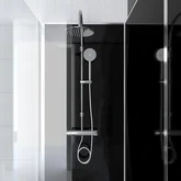 Pack Paroi de douche avec volet pivotant 85x35 + Panneaux de fond + Receveur haut 80x120cm - MIXED