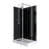 Pack Paroi de douche avec volet pivotant 85x35 + Panneaux de fond + Receveur haut 80x120cm - MIXED