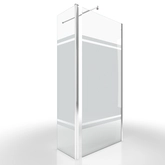 Pack paroi de douche MIRROR 90cm profile chrome - 90x200cm - barre de fixation + volet pivotant