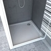 Pack Paroi porte de douche 90x185 + Receveur 90x90 - INFINITY LINES FRONT 90 + WHITNESS II 90