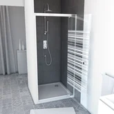 Pack Paroi porte de douche 90x185 + Receveur 90x90 - INFINITY LINES FRONT 90 + WHITNESS II 90