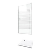 Pack Paroi porte de douche 90x185 + Receveur 90x90 - INFINITY LINES FRONT 90 + WHITNESS II 90