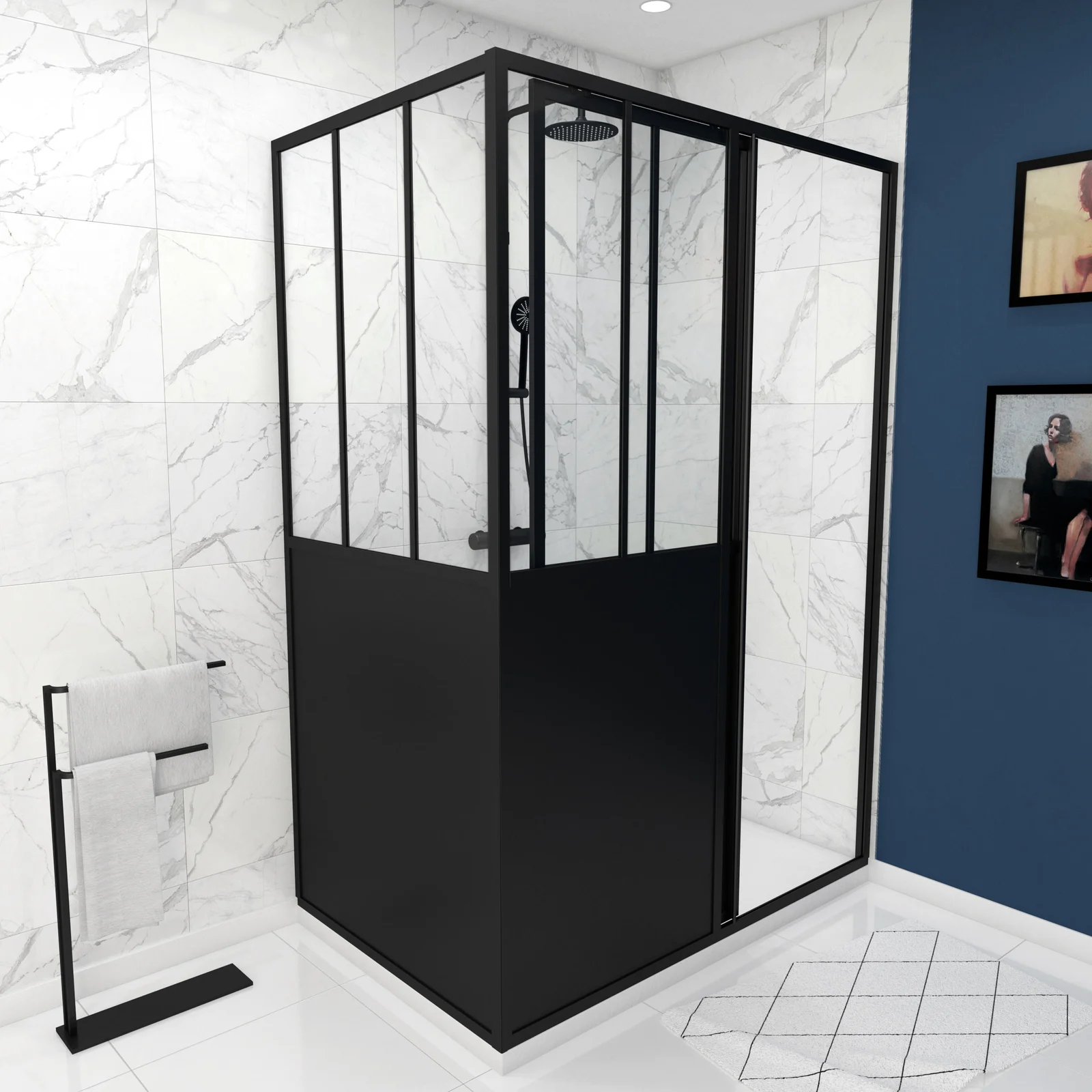 Pack Paroi porte de douche coulissante + retour 80 cm type atelier + receveur blanc 120x200 cm Pack Paroi porte de douche coulissante + retour 80 cm type atelier + receveur blanc 120x200 cm