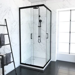 PACK PAROI PORTE DE DOUCHE D'ANGLE+ RECEVEUR A POSER-90x90 OUVERTURE EN ANGLE-CRUSH MOON ANGLE 90x90