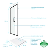 PACK PAROI PORTE DE DOUCHE PIVOTANTE+ RECEVEUR A POSER - 80x80 -CRUSH MOON PIVOTANTE 80x80