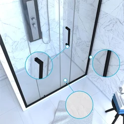 PACK PAROI PORTE DE DOUCHE + RECEVEUR A POSER - 120x80 COULISSANTE -CRUSH MOON 120x80