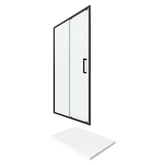 PACK PAROI PORTE DE DOUCHE + RECEVEUR A POSER - 120x80 COULISSANTE -CRUSH MOON 120x80