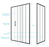 Pack Paroi porte de douche serigraphiee - 140x200cm + Paroi retour - 80x200 cm - PORTE COULISSANTE