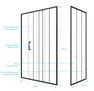 Pack Paroi porte de douche serigraphiee - 140x200cm + Paroi retour - 80x200 cm - PORTE COULISSANTE