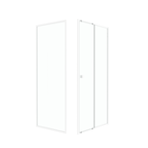 Pack porte de douche Coulissante blanc 100x185cm + retour 80 verre transparent 5mm - WHITY slide 100