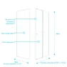 Pack porte de douche Coulissante blanc 100x185cm + retour 80 verre transparent 5mm - WHITY slide 100
