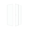 Pack porte de douche Coulissante blanc 100x185cm + retour 80 verre transparent 5mm - WHITY slide 100