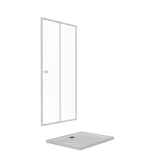 Pack porte de douche coulissante blanc 120x185cm + receveur 120x80 - WHITY SLIDE