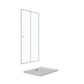 Pack porte de douche coulissante blanc 120x185cm + receveur 90x120 - WHITY SLIDE