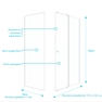 Pack porte de douche Coulissante blanc 120x185cm + retour 80 verre transparent 5mm - WHITY slide 120