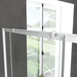 Pack porte de douche Coulissante blanc 120x185cm + retour 80 verre transparent 5mm - WHITY slide 120