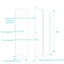 Pack porte de douche Coulissante blanc 120x185cm + retour 90 verre transparent 5mm - WHITY slide 120