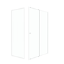 Pack porte de douche Coulissante blanc 140x185cm + retour 80 verre transparent 5mm - WHITY slide 