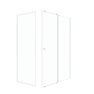Pack porte de douche Coulissante blanc 140x185cm + retour 90 verre transparent 5mm - WHITY slide 