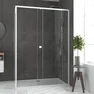 Pack porte de douche Coulissante blanc extensible 140X185 + paroi de retour 80cm + receveur - WHITY