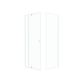 Pack porte de douche pivotante blanc de 78 à 90x185cm + retour 80 verre 5mm - WHITY PIVOT