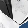 Pack Porte pivotante 140x200 + paroi retour et panneau aluminium composite + receveur 140x80