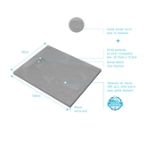 Pack Receveur Gris Effet Pierre 100x80 cm et Grille décor Perforée en Inox - PACK ROCK 2