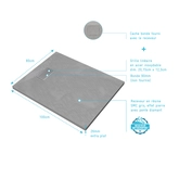 Pack Receveur Gris Effet Pierre 100x80 cm et Grille décor Linéaire en Inox - PACK ROCK 2