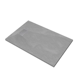 Pack Receveur Gris Effet Pierre 120x80 cm et Grille décor Perforée en Inox - PACK ROCK 2