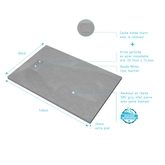 Pack Receveur Gris Effet Pierre 140x90 cm et Grille décor Perforée en Inox - PACK ROCK 2