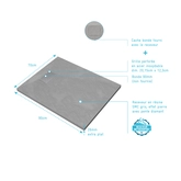 Pack Receveur Gris Effet Pierre 90x70 cm et Grille décor Perforée en Inox - PACK ROCK 2