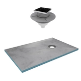 PACK RECEVEUR SHOWER PLATE 90x160 + BONDE HORIZONTALE SHOWER PLATE BLACK