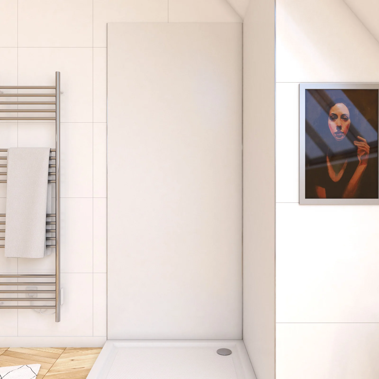 Panneau mural de douche BLANC en aluminium - 90 x 210 cm - WALL'IT BLANC 90