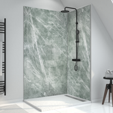 Panneau mural de douche en composite - feuille de pierre et ciment - 120 x 210 cm - ICE GREEN