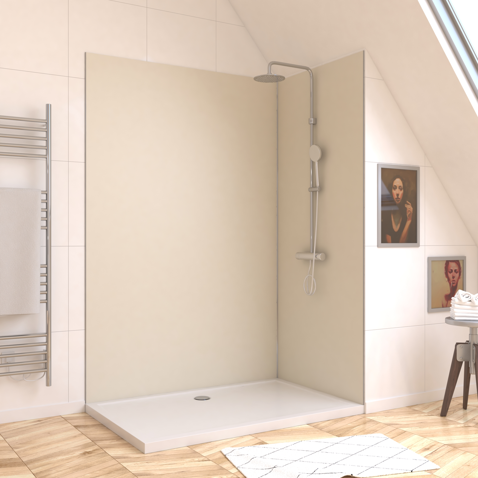 Panneau mural de douche IVOIRE en aluminium - 120 x 210 cm - WALL'IT IVOIRE 120 Panneau mural de douche IVOIRE en aluminium - 120 x 210 cm - WALL'IT IVOIRE 120