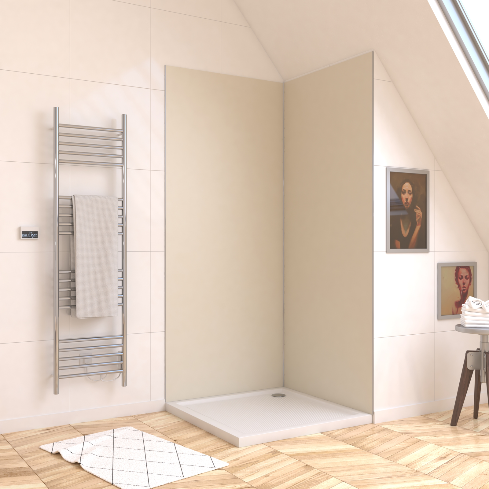 Panneau mural de douche IVOIRE en aluminium - 90 x 210 cm - WALL'IT IVOIRE 90 Panneau mural de douche IVOIRE en aluminium - 90 x 210 cm - WALL'IT IVOIRE 90