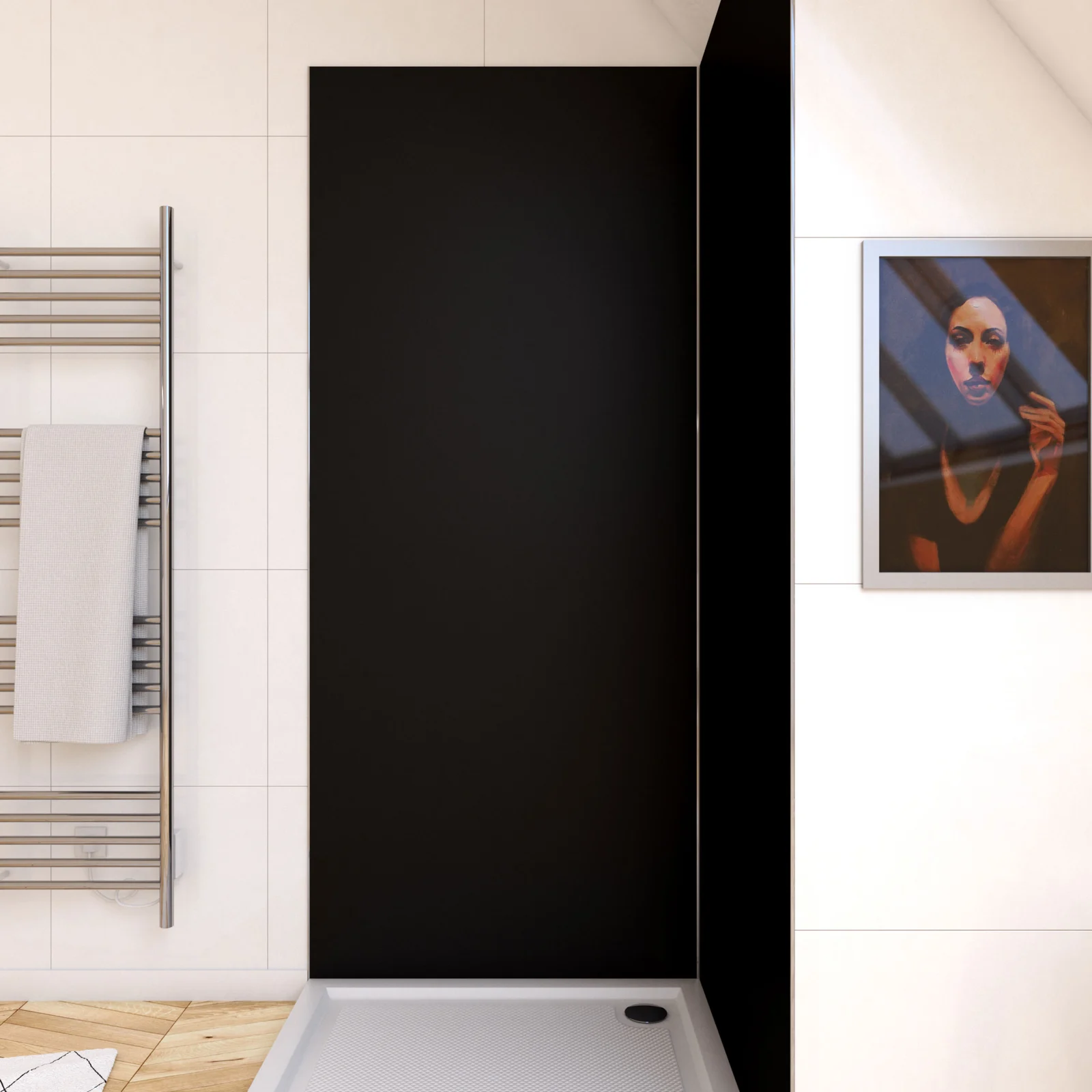 Panneau mural de douche NOIR en aluminium - 90 x 210 cm - WALL'IT NOIR 90 Panneau mural de douche NOIR en aluminium - 90 x 210 cm - WALL'IT NOIR 90