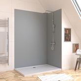 Panneau mural de douche SILVER en aluminium - 120 x 210 cm - WALL'IT SILVER 120