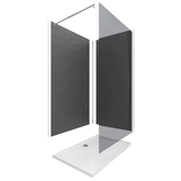 Panneaux Muraux Ardoise 90+120x210 - Receveur 120x90 - Paroi Fumée 120x200 + Bras Maintien
