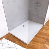 Panneaux Muraux Light Grey 90+120x210 - Receveur 120x90 - Paroi 8mm Transparente 120x200 + Bras