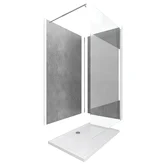 Panneaux Muraux Silver Grey 90+120x210 - Receveur 120x90 - Paroi 8mm Dépolie 120x200 + Bras