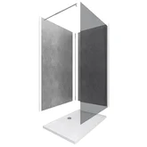 Panneaux Muraux Silver Grey 90+120x210 - Receveur 120x90 - Paroi 8mm Fumée 120x200 + Bras